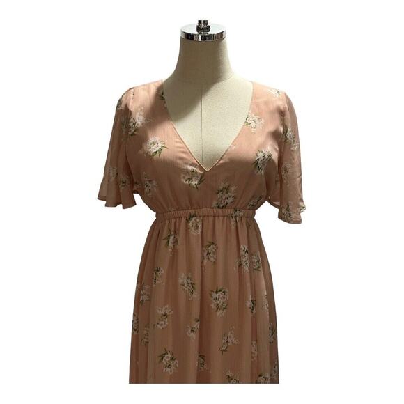 Show Me Your MuMu Floral Blush Meadow Emily Maxi Dress Gown Wedding Sm New USA - Picture 3 of 14